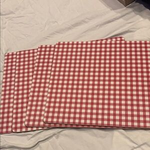 NWOT Red and White Checkered Pottery Barn Placemats set of 4